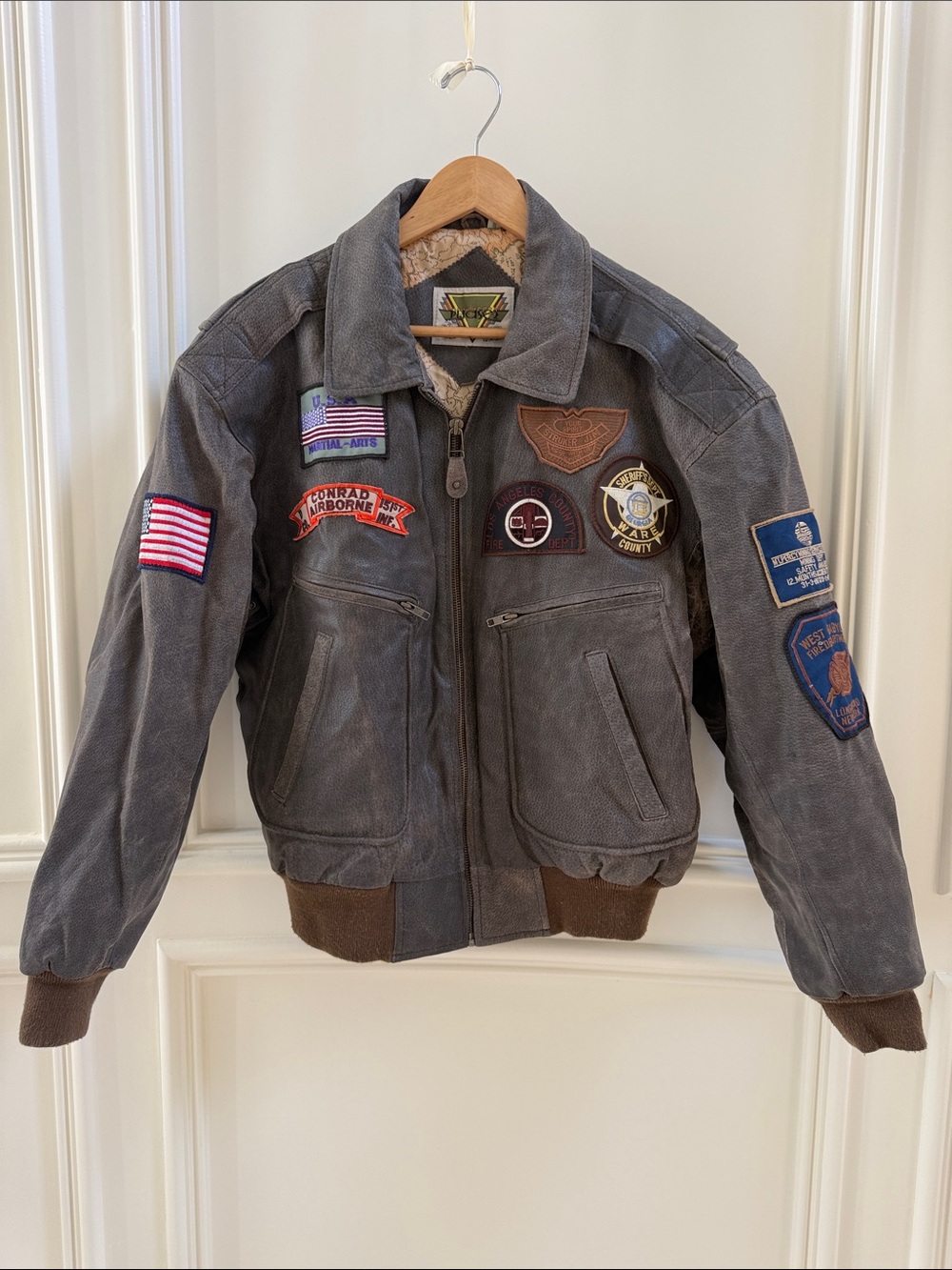 Vintage Leather Bomber Jacket